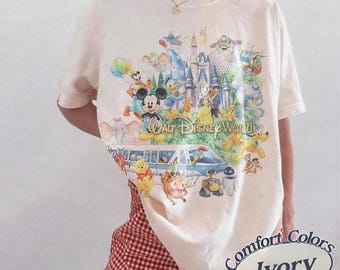 Vintage 90’s Retro Walt Disney World Shirt, Disney World Magic Kingdom Shirt, Disney Mickey And Friends T-Shirt, Disney Family Trip 2026 Tee