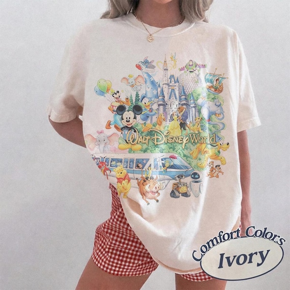 Vintage 90’s Retro Walt Disney World Shirt, Disney World Magic Kingdom Shirt, Disney Mickey And Friends T-Shirt, Disney Family Trip 2026 Tee