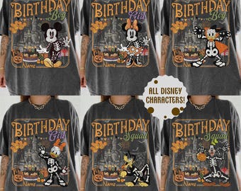 Camiseta personalizada de cumpleaños de Halloween de Disney, camiseta a juego para la familia de Mickey y sus amigos, equipo de cumpleaños de Disney, grupo de cumpleaños para niño y niña