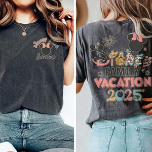 Retro Disney Family Vacation 2025 Shirts, Mickey Castle 2025 Shirts, Mickey and Friends Shirt, Disneyland Shirt, Family 2025 Trip Shirt