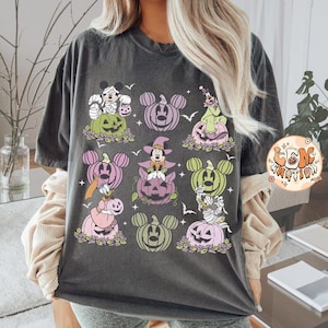 Retro Disney Halloween Shirt, Mickey & Friends Pumpkin Comfort Colors Tee, Disney Halloween Skeleton Shirt, Mickey&#39;s Not So Scary Party 2025