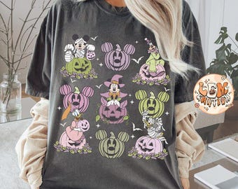 Retro Disney Halloween Shirt, Mickey & Friends Pumpkin Comfort Colors Tee, Disney Halloween Skeleton Shirt, Mickey's Not So Scary Party 2025
