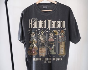 Camiseta retro de la Mansión Encantada de Mickey y sus amigos, camiseta de Halloween de Disney, camiseta de la Mansión Encantada de Halloween de Disney, camiseta de Halloween de Disneyland