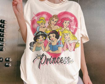 Comfort Colors® Retro Disney Princess Characters Shirt, Disney Princess Shirt, Magic Kingdom Shirt, Disneyworld Shirt, Disney Girls Trip Tee