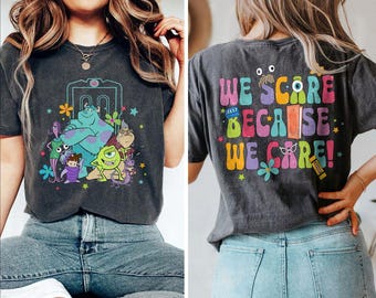 Retro Wir erschrecken, weil wir uns kümmern Shirts, Monster Inc Shirt, Pixar Shirt, Monster Incs Geburtstag Shirt, mike und sulley Shirt, Disney Kinder Shirt