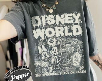 Retro Disneyworld Mickey & Minnie Skeleton Halloween Shirt, Disneyworld Halloween Shirt, Disney Halloween 2025,Halloween Matching Trip Shirt