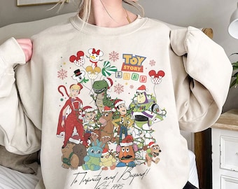 Camiseta navideña vintage de Toy Story, camiseta navideña de Disney de To Infinity and Beyond Toy Story, camisetas navideñas de Disneyland, camiseta familiar de Disney