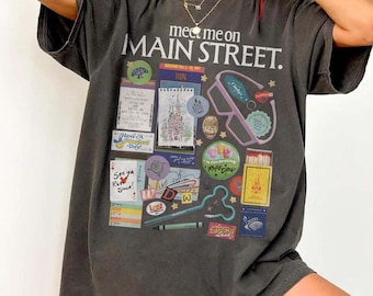 Chemise rétro Meet Me On Main Street, chemise Magic Kingdom nostalgique, chemise Main Street USA, t-shirt assorti voyage Disney, cadeau de fan de Main Street USA