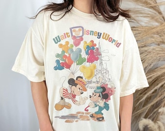 Retro Mickey and Minnie Balloon Shirt, Walt Disneyworld Shirt, Disney Vacation Tee, Disney Mickey Balloons Tee, Disney Couple Trip Shirt