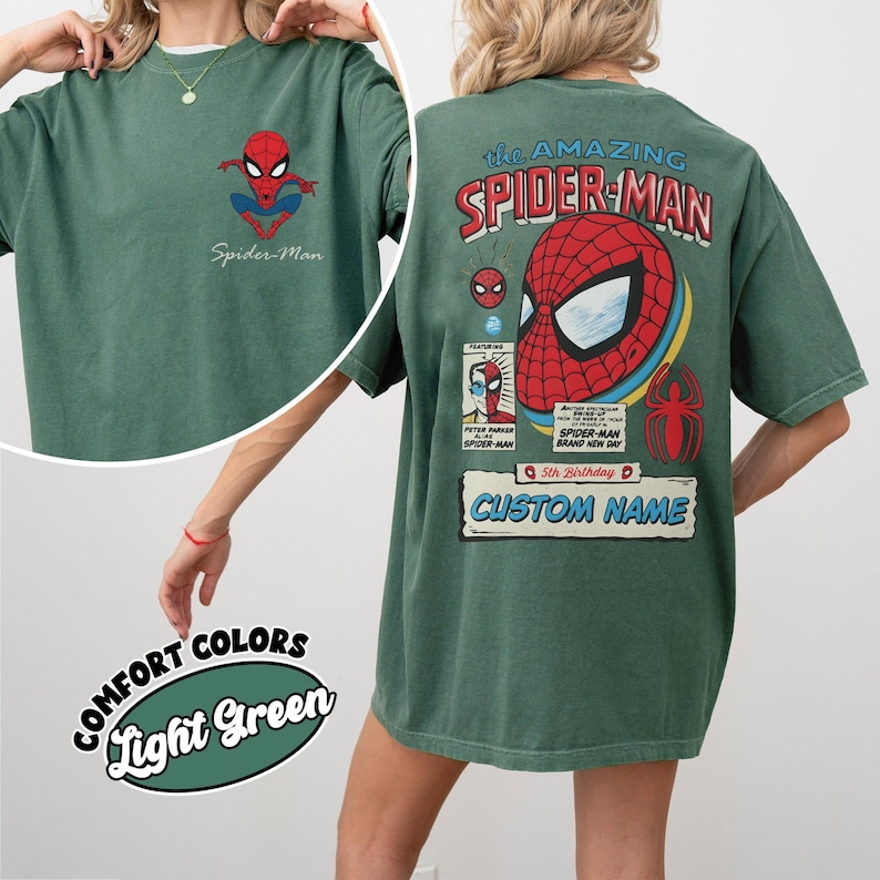 Dubbelsidig Marvel The Amazing Spider-Man helt ny dag-tröja, Spider-Man 2026-tröja, superhjälte-serietidning-tröja, present till pojke, födelsedagströja för barn bild 6