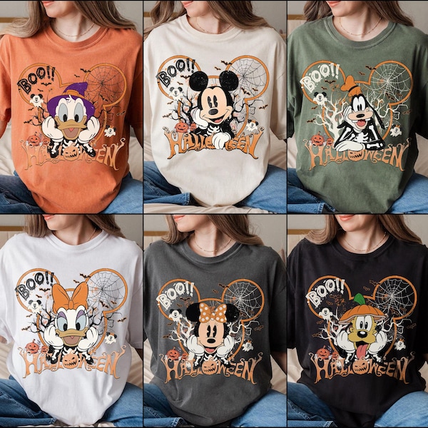 Vintage Disney Halloween All Characters Shirts, Mickey And Friends Halloween Shirt, Halloween Party Shirt, Disney Family Trip Halloween 2025