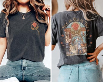 Retro Tale as Old as Time Princess Comfort Colors Shirt, Retro Beauty and the Beast T-shirt, Belle Beauty Princess Tees, Disney 2025 Shirt