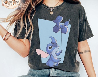 Camiseta retro de Disney Stitch con colores cómodos, camiseta de Stitch y Lilo, camiseta de Stitch Disney, camiseta de Disneyland, camiseta de Disneyworld, camiseta de la familia Disney