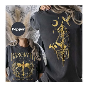 Retro Basgiath War College 2-Sided Comfort Color Shirt, Fourth Wing Shirt, Fourth Wing Shirt, Dragon Rider Shirt, Bookish Gift for Readers