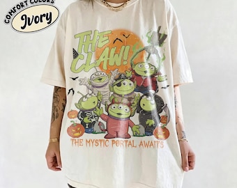 Comfort Colors® Vintage Comfort Colors The Claw Mystic Portal Awaits Halloween Shirt, Toy Story Alien Tee, Spooky Disney Vacation Tee Shirt