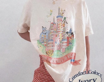 Comfort Colors® Disney Castle 25th Anniversary T-Shirt - Fireworks & Celebration, Magic Kingdom, Mickey And Friends, Disney Family Trip 2026