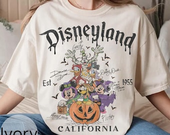 Vintage Disneyland Mickey and Friends Halloween Shirt, Disneyland Est. 1955 California Shirt, Disneyland Halloween Shirt, Mickey Halloween