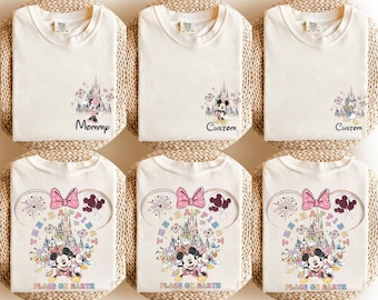 Benutzerdefinierte Micky und Freunde der glücklichste Ort auf Erden Shirt, Name Disney Familie 2025 Shirt, Disney Gruppe Shirt, magisches Königreich Shirt