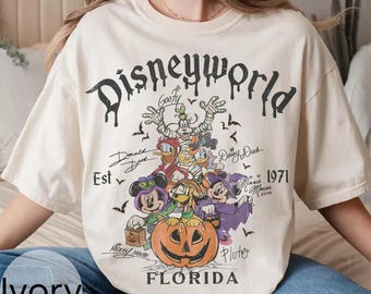 ヴィンテージ ディズニーワールド ミッキーと仲間たちのハロウィンシャツ、ディズニーワールド ハロウィン、ミッキーのハロウィンパーティーシャツ、ミッキーのハロウィン