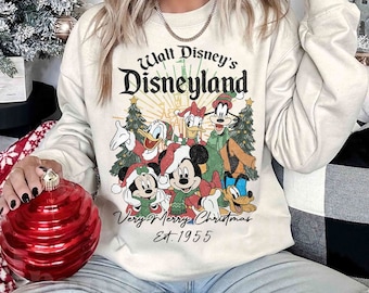 Vintage Disneyland Weihnachten Sweatshirt, Disney Familie Weihnachten Sweatshirt, Micky und Freunde Weihnachten Sweatshirt, Weihnachtsparty Sweatshirts