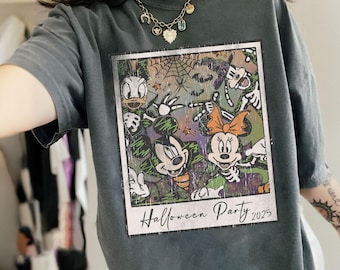 Retro Micky und Freunde Skeleton Sketch Disney Halloween Shirt, Micky ist nicht so beängstigend, Halloween Party 2025, BTW Disneyland Halloween Shirts