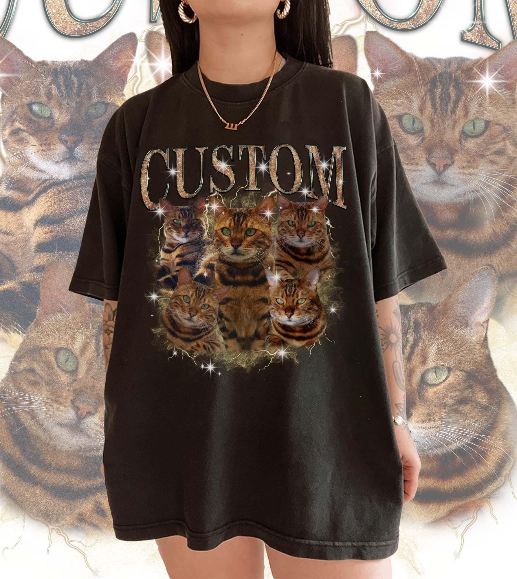 Retro Custom Bootleg Rap Tee, Custom Cat Bootleg Shirt, Custom Cat