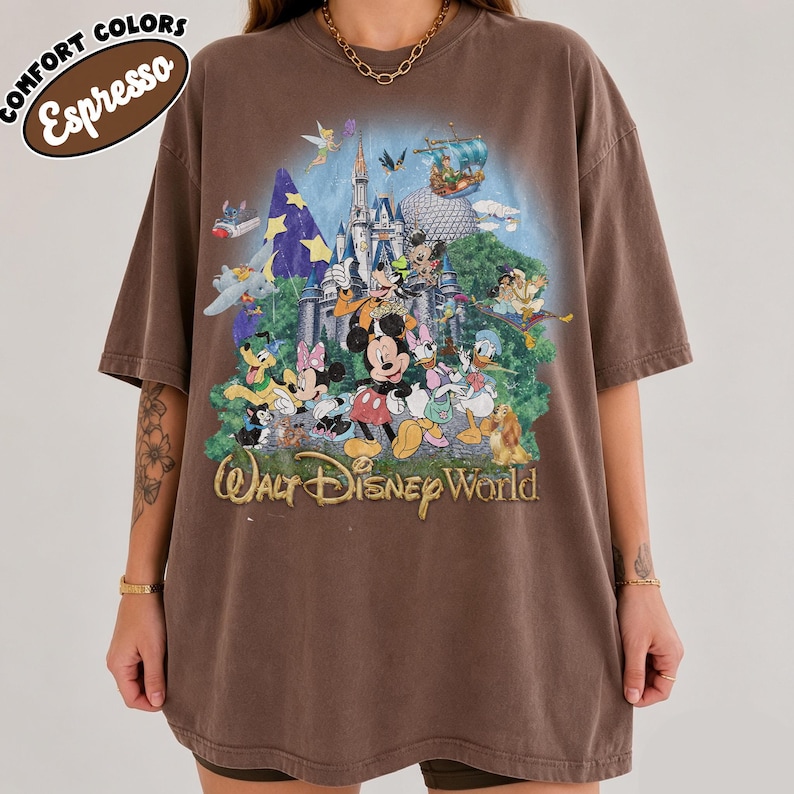 Vintage 90’s Retro Walt Disney World Shirt, Disney World Magic Kingdom Shirt, Disney Mickey And Friends Shirt, Disney Family Trip 2026 Tee image 6