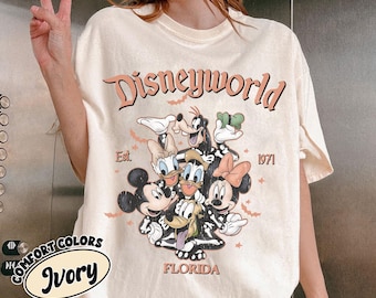 Retro Disneyworld Halloween Comfort Colors Shirt, Mickey And Friends Halloween Shirt, Mickey's Not So Scary Halloween Party, Halloween Trip
