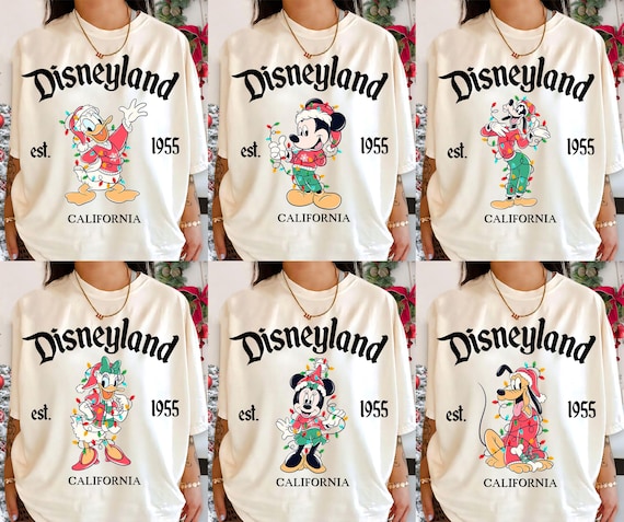Vintage Disneyland Family Christmas Shirt, Disneyland Characters Shirts, Disney Christmas Matching Shirts, Disney Family Trip Holiday Shirts