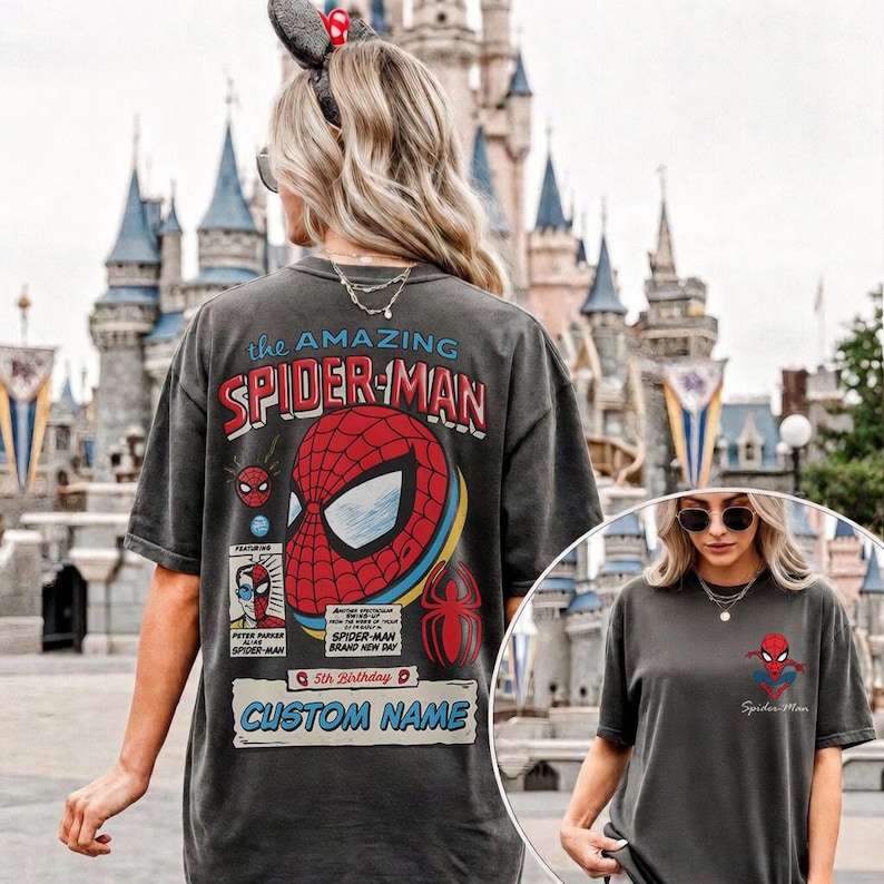 Dubbelsidig Marvel The Amazing Spider-Man helt ny dag-tröja, Spider-Man 2026-tröja, superhjälte-serietidning-tröja, present till pojke, födelsedagströja för barn bild 1
