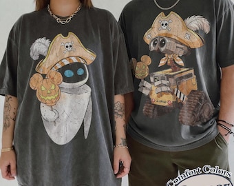 Comfort Colors® Disney Pixar Wall-E And Eve Couple Halloween Shirt, Mickey's Not So Scary Halloween Party Shirt, WDW Magic Kingdom Shirt Tee
