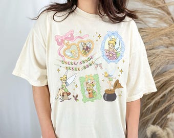 Camiseta retro de Disney de Campanilla y Terence, camiseta de Campanilla Pixie Hollow, camiseta de vacaciones de Disney, viaje de chicas de Disney, Faith Trust Pixel Dust