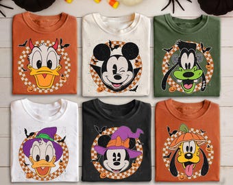 Retro Disney Halloween Family Shirts, Mickey and Friends Halloween Shirt, Disney Group Shirt, Halloween Family Shirt, Disney Halloween Shirt