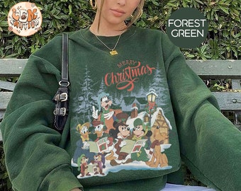 Retro Merry Christmas Mickey and Friends Shirt, Disney Christmas Sweatshirt, Mickey's Very Merry Christmas Party, Disneyland Christmas Shirt