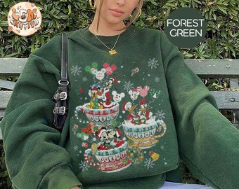 Vintage Mickys sehr frohe Weihnachtsfeier 2024 Sweatshirt, Disney Familie Weihnachten Sweatshirt, Micky Maus Teetasse Shirt, Weihnachtsparty Shirt