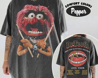 2-sided Disney The Muppets Dr. Teeth & The Electric Mayhem 1976 Tour Shirt, The Muppets Show Matching Tee, WDW Disneyland Family Trip Shirt