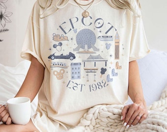 Chemise couleur confort rétro Disney Epcot depuis 1982, chemise Disney Epcot, chemise Disney Trip 2025, Disney Epcot World Tour 1982, t-shirt voyage Disney