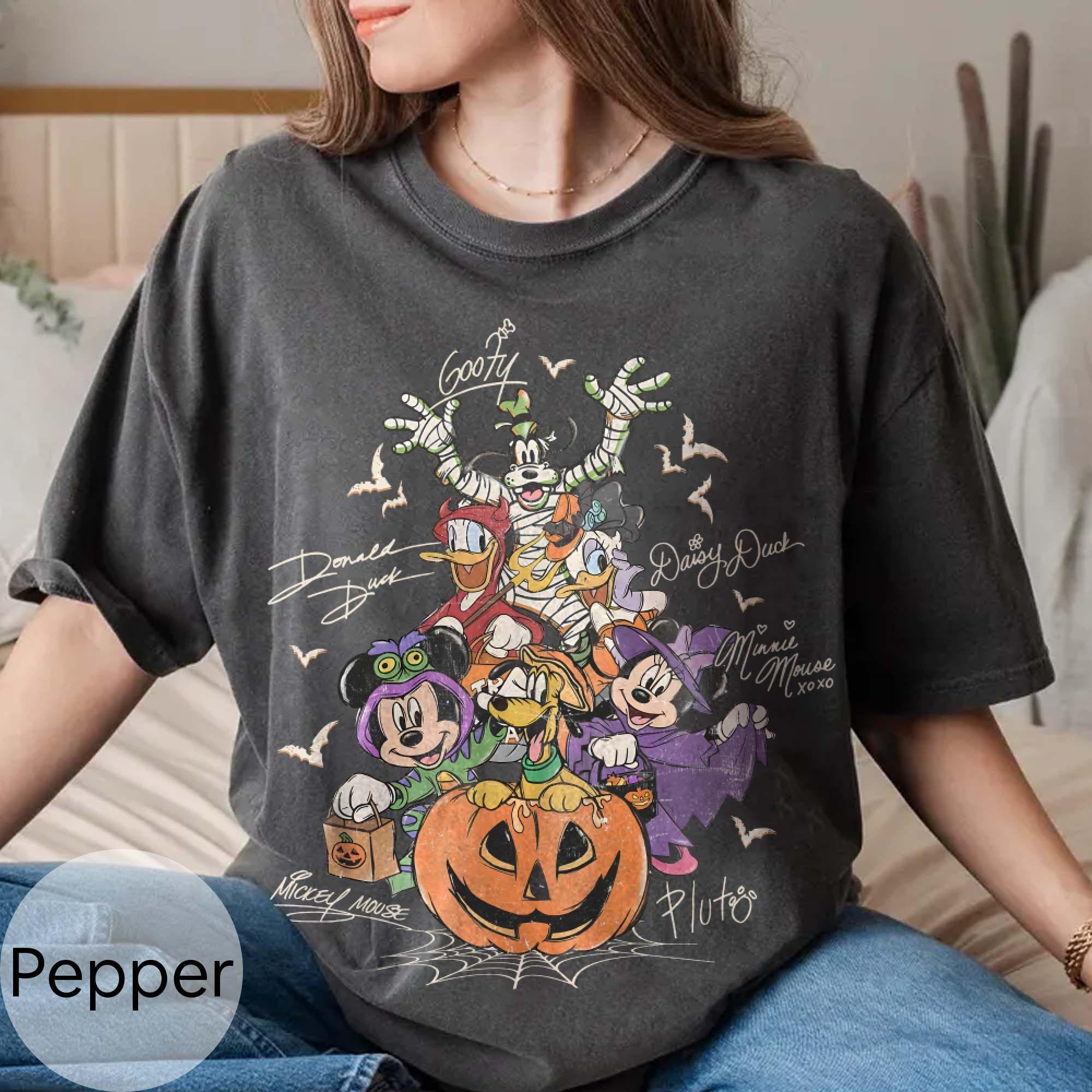 Retro Mickey & Friends With Signs Halloween Comfort Colors Shirt