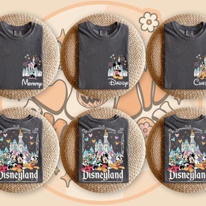 Camiseta personalizada de Disneyland Mickey y sus amigos, camisetas personalizadas con nombre de la familia Disney 2025, camiseta de Disneyworld, camiseta de vacaciones de Disney, camiseta de viaje de Disney