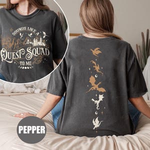 Retro Fourth Wing Quest Squad Comfort Colors Shirt, Vintage Ridoc Dragon Rider T Shirt, Onyx Storm Riorson House Tee, Gift For Book Lover