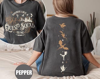 Retro Fourth Wing Quest Squad Comfort Colors Shirt, Vintage Ridoc Dragon Rider T Shirt, Onyx Storm Riorson House Tee, Gift For Book Lover