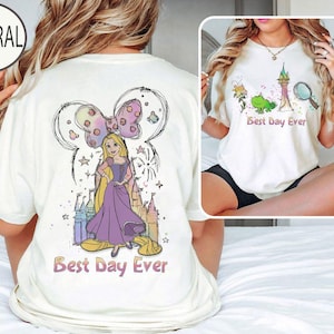Retro Best Day Ever Disney Rapunzel Tangled Shirt, Rapunzel Shirt, Floral Rapunzel Shirt, WDW Disney Princess Shirt, Tangled Lanterns Shirt