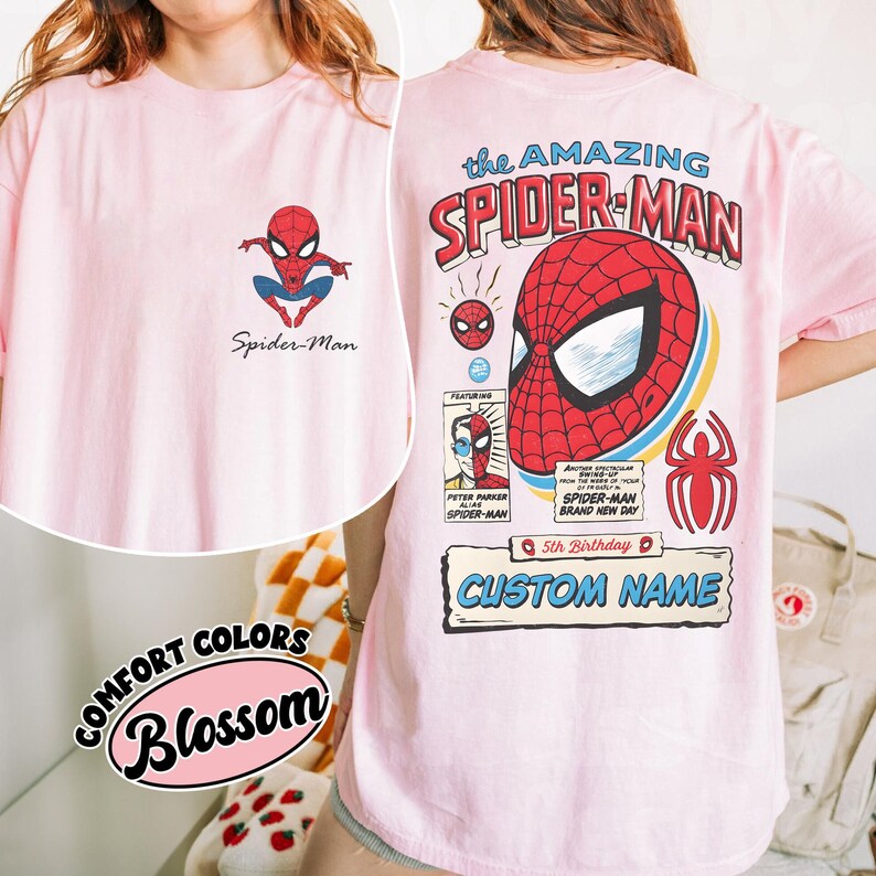 Dubbelsidig Marvel The Amazing Spider-Man helt ny dag-tröja, Spider-Man 2026-tröja, superhjälte-serietidning-tröja, present till pojke, födelsedagströja för barn bild 3