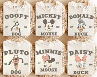 Retro Mickey and Friends Shirt, Vintage Disney Character Shirt, Checkered Mickey Shirt, Disney Family Vacation Shirt, Disney Group Shirt