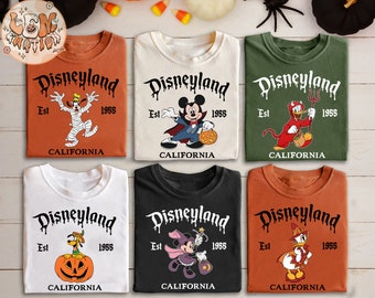 Vintage Disneyland Halloween All Characters Shirts, Retro Mickey And Friends Halloween Shirt, Halloween Party, Disney Family Halloween Shirt