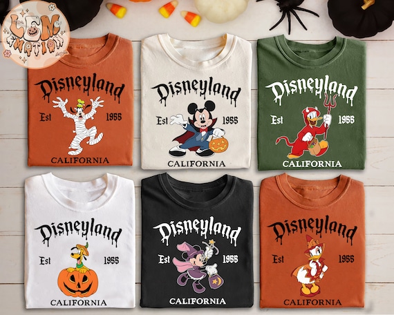 Vintage Disneyland Halloween All Characters Shirts, Retro Mickey And Friends Halloween Shirt, Halloween Party, Disney Family Halloween Shirt