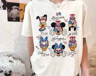 Retro Mickey and Friends 4th Of July Shirt, Vintage Mickey Friends Shirt, Patriotic Memorial Day Tee, Disney 4th of July Shirt, 4th July Tee