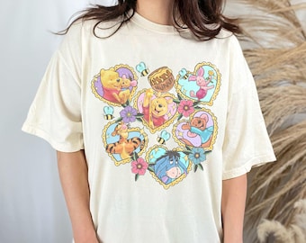 Retro Winnie the Pooh Comfort Colors Shirt, Disney Pooh Bear Shirt, Pooh Bear and Friends Shirt, Disney Family Trip Shirt, Disneyland Shirts