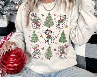 Retro Disney Christmas Tree Sweatshirt, Disneyland Christmas Sweatshirt, Christmas Family Shirt, Mickey Christmas Sweatshirt,Christmas Shirt