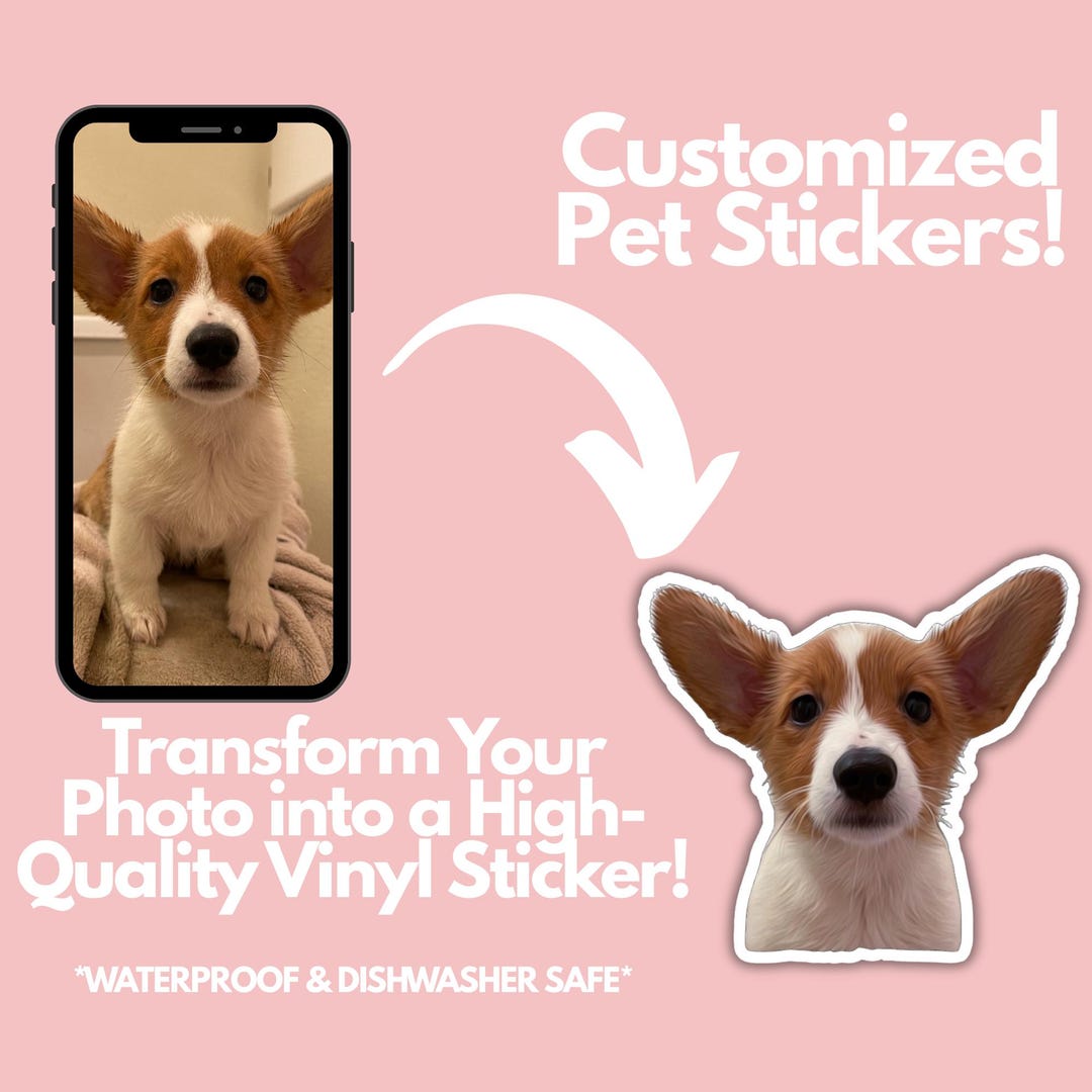 Pets Rectangular Note Sticker Customized Pet Stickers: Waterproof Vinyl Decal | Gift for Pet Lovers ...